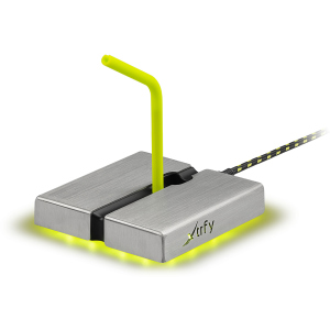 Держатель для кабеля Xtrfy B1 with 4 USB2.0 Grey-Yellow (XG-B1-LED) лучшая модель в Ужгороде