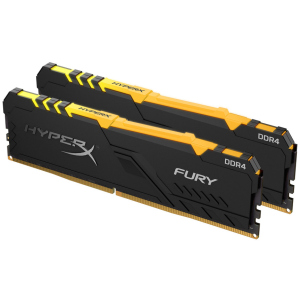 Оперативна пам'ять HyperX DDR4-3000 16384MB PC4-24000 (Kit of 2x8192) Fury RGB Black (HX430C15FB3AK2/16) краща модель в Ужгороді