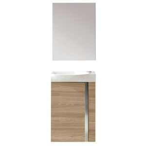 Комплект мебели ROYO Elegance 45 Pack с тумбой и умывальником 45 см + зеркало 45х60 см Sandy Walnut 122913 лучшая модель в Ужгороде